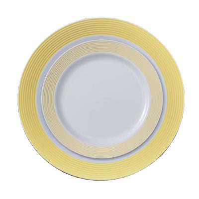 China Disposable Wholesale Gold Chargers Wedding Plates European Banquet Plastic Plate Set Western Wedding Dish for sale