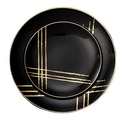 China Disposable High Quality Luxury Plastic Wedding Disposable Party Dinnerware Tableware Kitchen Dinnerware for sale