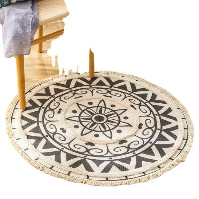 China Designer Washable Wholesale Custom Rugs Carpets Cotton Blankets Bedroom Bathroom Washable Floor Mat Weave Area Rug for sale