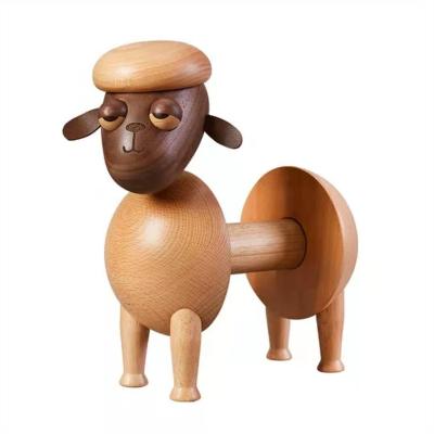 China Modern Cheap Wooden Household Tissue Holder Lamb Toilet Paper Holder Bathroom Factory Wooden Toilet Paper Holder for sale