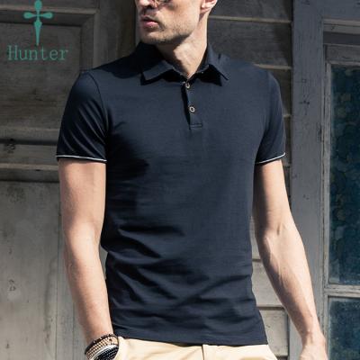 China Apparel Factory Quality Anti-Shrink Black Stitches Mens Casual 100%cotton Polo Custom T-Shirts for sale