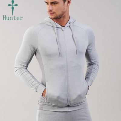 China Latest Design Plain Cotton Zipper Hoodie Antibacterial Fitness Sweatshirt For Men for sale