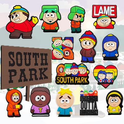 China Wholesale Custom Luxury South Park Shoe Charm Designer Croc Charms Cartoon Shoe Lace Charms for Jugs Shoe Decorations for sale