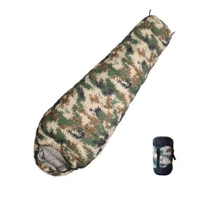 China Xueruisha Survival Emergency Waterproof Army Mummy Outdoor Camping Military Goose Down Duck Down Sleeping Bag for sale