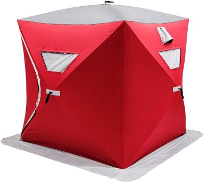 China Diamond Ground Nail Popular Hexagon Waterproof Portable Carp Insulated Cube Winter Ice Fishing Tent for sale