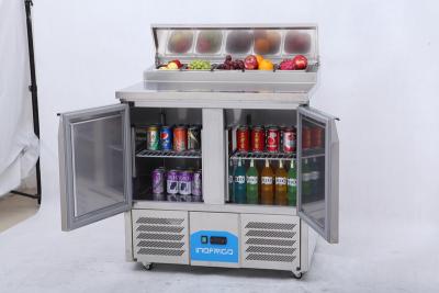 China _ Commercial Refrigeration Table Top Saladette Counter Fridge 2 Door 250L zu verkaufen