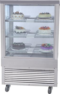 China Stainless steel frame with 4 visiable side  Commercial Refrigerated Cake Display Showcase For Restaurant for sale