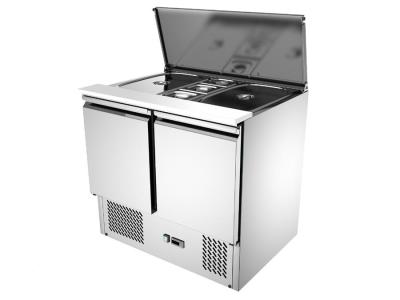 China Cafe Saladette 2 door Counter Fridge 250L CE ROHS SASO , Salad Prep Cooler for sale