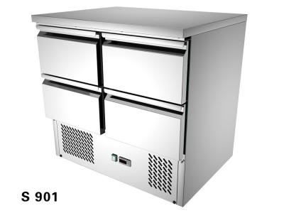 China Four Drawers Stainless Steel Under Worktop Fridge Salad Bar Counter for sale