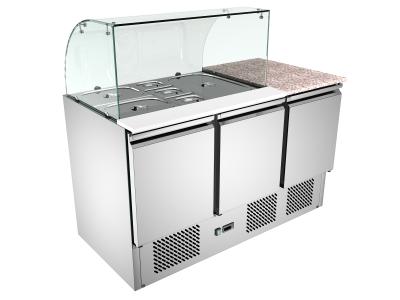 China _ Single- Temperature Saladette Counter Fridge 3 Door / Salad Prep Counter zu verkaufen