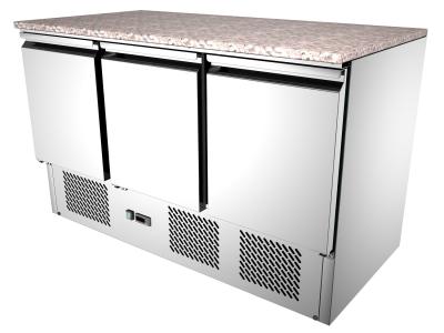 China Energy Saving Static Cooling Kitchen Refrigeration / 3 Door Granite TOP Refrigerator for sale