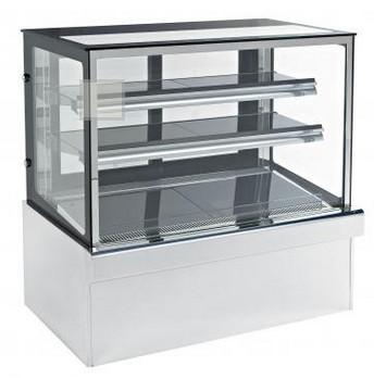 China Double Layers Glass Mirror Finished Refrigerated Cake Display Cabinets European Style 630 Liter for sale