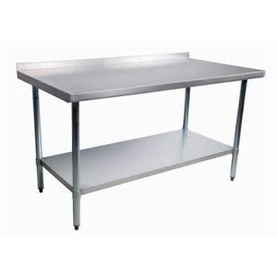 China Silver White Industrial Stainless Steel Work Table With Backsplash Durable for sale