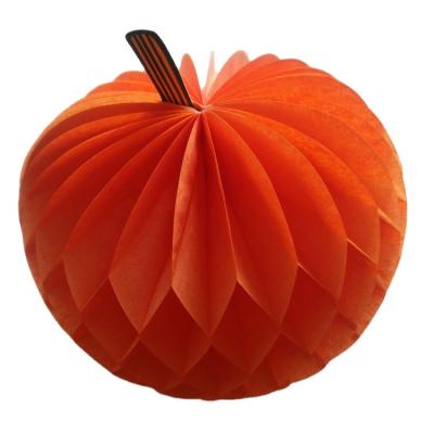 China Cost-effective simple new product launch solid color honeycomb paper pumpkin decoration decoration birthday party supplies for sale