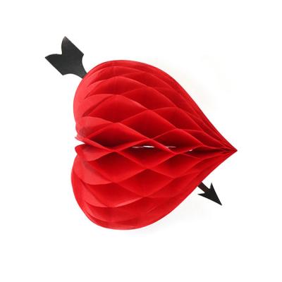 China New Design Cost Effective DIY Custom Heart Shaped Paper Napkin Paper Napkin Honeycomb Ball for sale