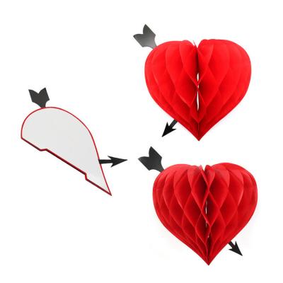 China New Product Cost-effective Best-selling Paper Decoration Flower Honeycomb Heart Shaped Hanging Decoration for sale