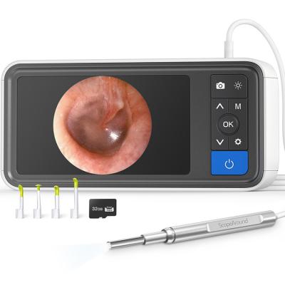 China 3.9MM Metal Ear Endoscope Camera With 4.5 Inch HD 1080P Viewing Screen Digital Ear Wax Remover Otoscope Camera for sale