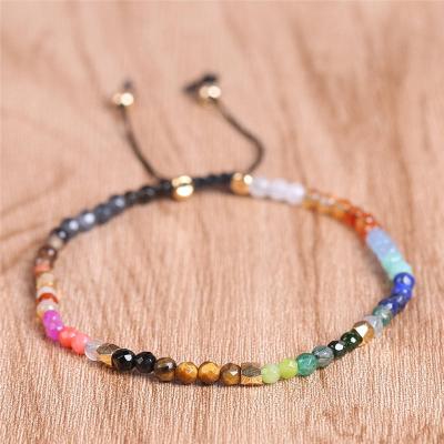 China TRENDY Bohemia Healing Meditation Ornaments Reiki Prayer Balance Bracelet Adjustable Wrap Braided Natural Stone Yoga Chakra Bracelets for sale