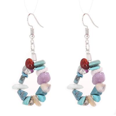 China FASHIONABLE Boho Eardrop Jewelry Multicolor Irregular Women Shape Long Tassel Hanging Drop Earrings Handmade Natural Stone Crystal Earring for sale