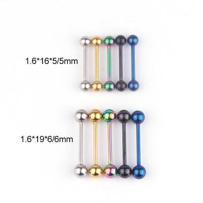 China Fashionable 1 Pcs Piercing Ring Barbell Body Piercing Jewelry Medical Stainless Steel Tongue Pierced Nipple Tongue Studs Barbell Bars Ring for sale