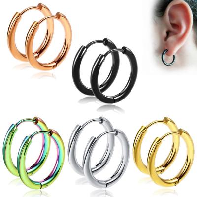 China 2022 Fashion Trendy Multiple Dangle Small Cartilage Circle Hoop Earrings For Women Men Jewelry Round Endless Helix Tragus Ear Clip for sale