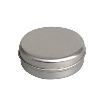 China Whole Materials Recycled Custom Printing Silver Round Shape Aluminum Cosmetic Cream Jar With Pull Open Lid for sale