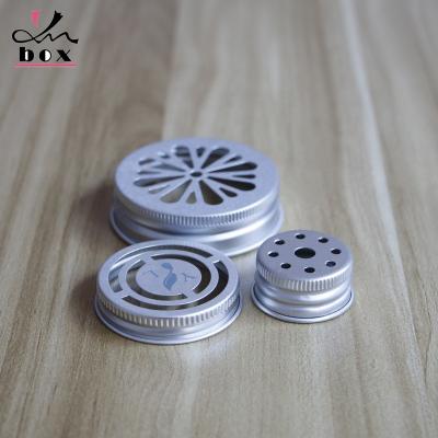 China Non Spill Custom Different Size Screw Aluminum Cap With Hole For Jars And Bottle for sale