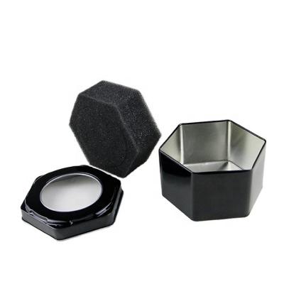 China Luxury Watch OEM Black Hexagonal Logo Window Tin Box for Packaging. for sale