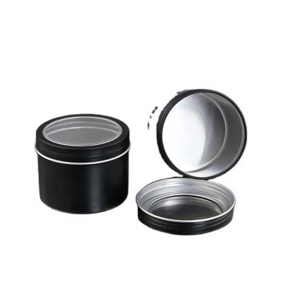 China Widely Used Black Metal Package Aluminum Jewelry Box Boxes With Screw Top Window Lids for sale