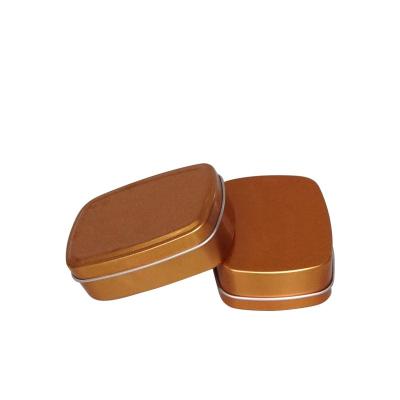 China Recyclable Rectangle Brown Candy Spice Tea Metal Tins Aluminum Jar With Slide Lids for sale