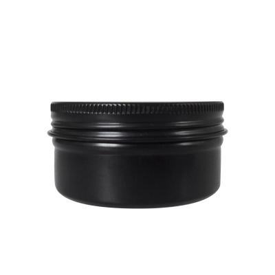 China High Quality Cosmetic Empty Black Hair Mask Balm 50ml Cream Aluminum Tin Jar YM5727L for sale