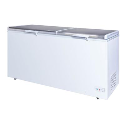 China Hotel Sale Commercial White Mechanical Double Door Display Chest Freezer for sale