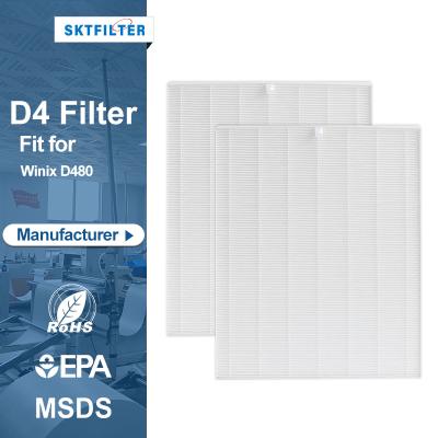 China Wholesale Hotel Factory Filter D4 Winix Filter Air Purifier Parts Hepa Filter Replacement For Winix D480 Air Purifier for sale