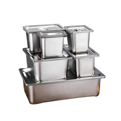 China Morden 304 Stainless Steel Basin Steam Pan Stainless Steel Pan Rectangular Electroplate Stainless Steel Gourmet Container for sale