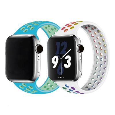 China 2023 Sports Rubber Strap For IWatch 8 Series 7 6 A Se 5 4 Silicone Elastic Band For Apple Watch Band 44mm 45mm Ultra 49mm 41mm for sale