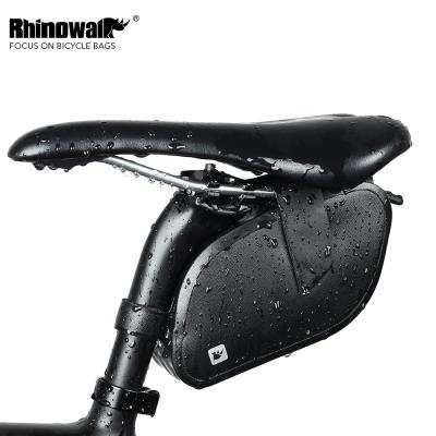 China Waterproof Bicycle Saddle Bag Rhinowalk Bike Bag 1L Waterproof Bicycle Saddle Tail Bags TPU Tail Tool Under Seat Bag Packing for sale