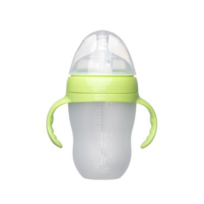 Cina Brown Neck OEM BPA Free Size Custom Baby Bottle White Wide Standard Silicone Baby Bottle in vendita