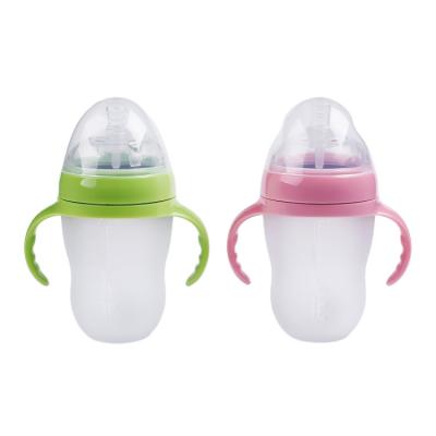 China New Baby Soft Free Soft Feeding Bottle 8oz 250ml Bpa Silicone Baby Bottle Feeding Bottle for sale