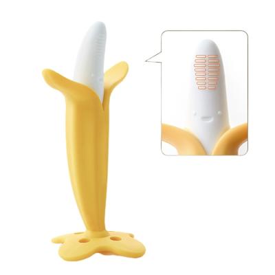 中国 Banana Shape Soft Toy 100% Silicone Soft Teether Toys Baby Teether 販売のため