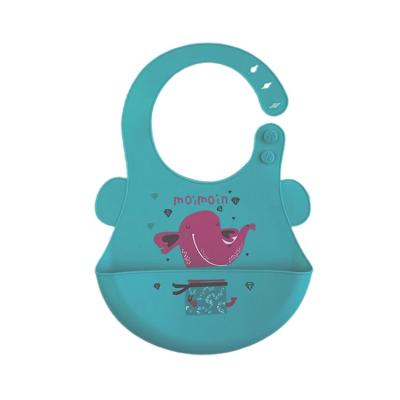 China Antibacterial round neck baby boy feeding bibs washable silicone baby bib custom waterproof eco silicone food bib for sale