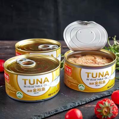 China Custom Empty Canned Tuna Tin Different Fishes Canned 185g Canned Tuna Fish for sale