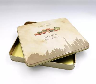 China OEM Chocolate Cake Biscuit Metal Tin Box PMS Pantone Printing for sale