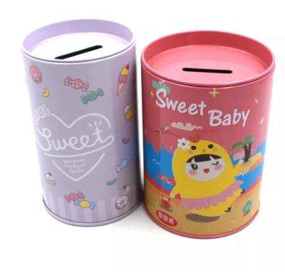 China PMS Offset Printing Round Metal Money Tin Custom Size for sale