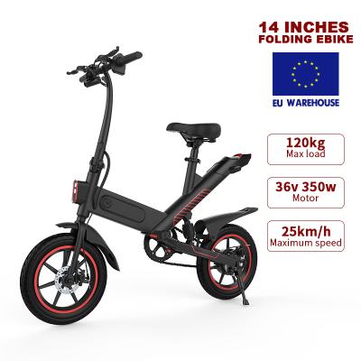 China New EU Warehouse Steel 6 OH Lithium Battery Black Red White Speed ​​25KM/H Y14 Folding City Bicycle Road Drop Shipping Electric Bike for sale