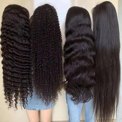 China Wholesale factory price raw color lace wig natural straight frontal hair cuticle aligned brazilian transparent lace hair wigs for sale