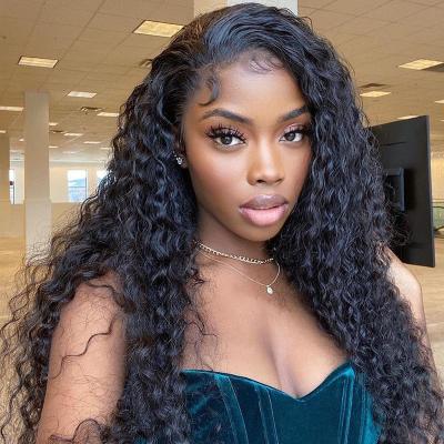 China Water Wave 13x4 Lace Frontal Wig Pre Plucked Brazilian Hair Wigs Water Wave Hair Wigs For Black Women for sale