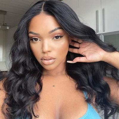 China Body Wave 12A Grade Lace Front Human Wigs For Colored Women Pre Plucked With Baby Hair Brazilian Body Wave Natural Hairline 16inch for sale