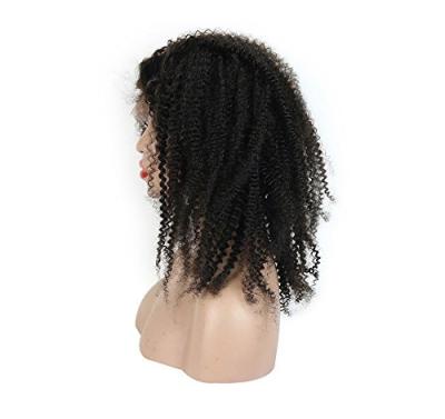 China High-Quanlity Virgin Remy Human Hair Curly Color Peruvian Black Full Lace Wigs Black Women Kinky Curly Wig for sale