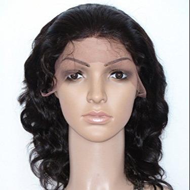 China Full Wave Lace Wig For Women With Baby Hair 150% Density Real Chinese Virgin Remy Human Hair Body Wave Natural Color for sale