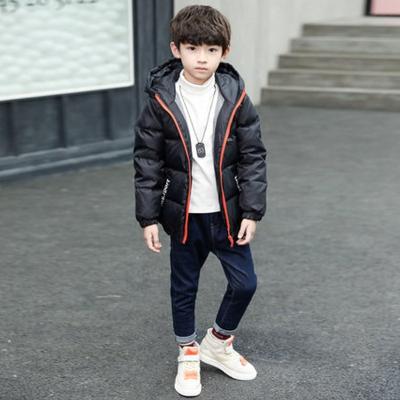 China Sustainable Pinghu FASHION OEM 2019 Custom Kids Winter Warm Waterproof Polyester Cotton Padded Hoodie Kids Jacket For Boy for sale